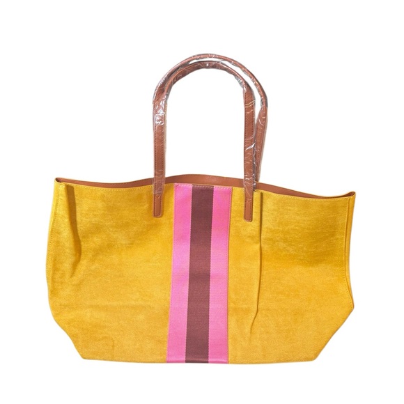 Neiman Marcus Velvet Tote In Mustard | NWOT - Picture 2 of 5